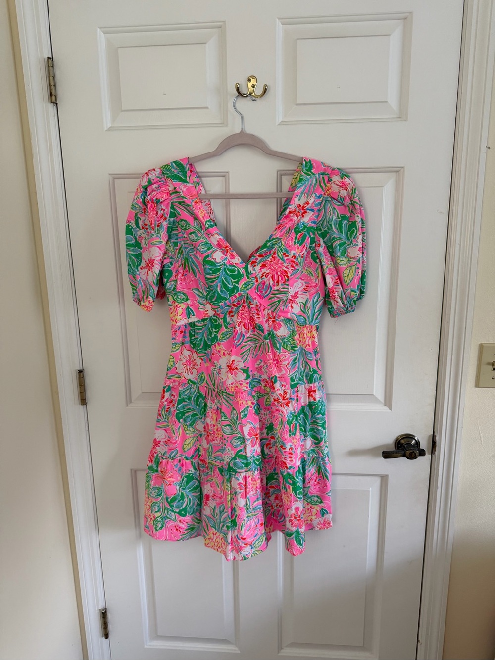 Lilly Pulitzer Nalani Pink & Green Tropical Print Dress